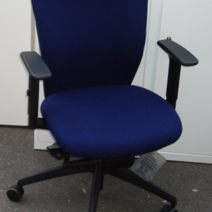 3 - KOMAC MOVE - TASK CHAIR BLUE - CHROME BASE FULL ADJUSTMENTS VGC+VGQ